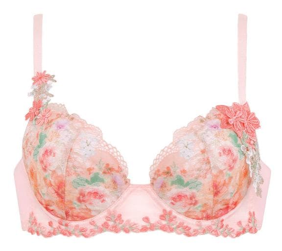 ワコール ルジェ ブラジャーF75 & ショーツM　ピンクオレンジラメ