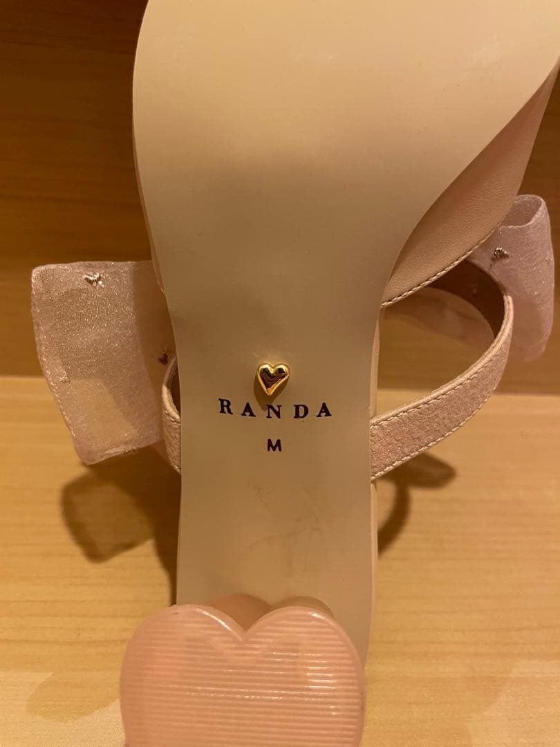 RANDA ハートコレクション シアーリボンミュールパンプス