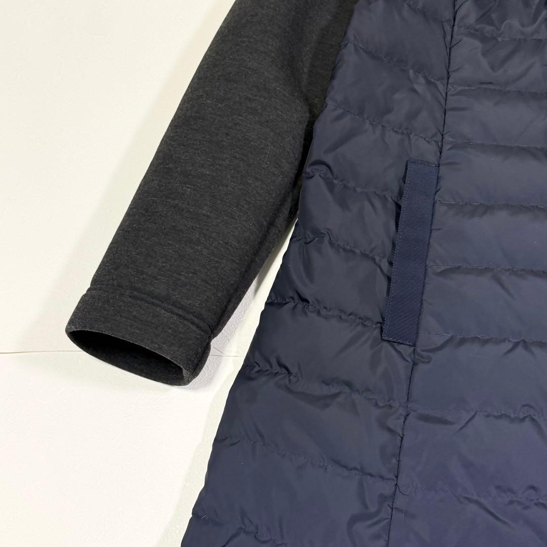 エムズグレイシー ダウンコート ダウンジャケット フード Aライン ネイビー M