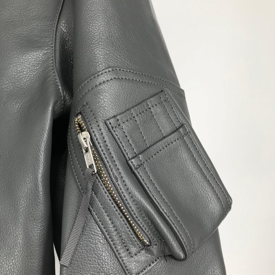 MORGAN MEMPHIS BELLE　レザージャケット　XL　グレー　牛革