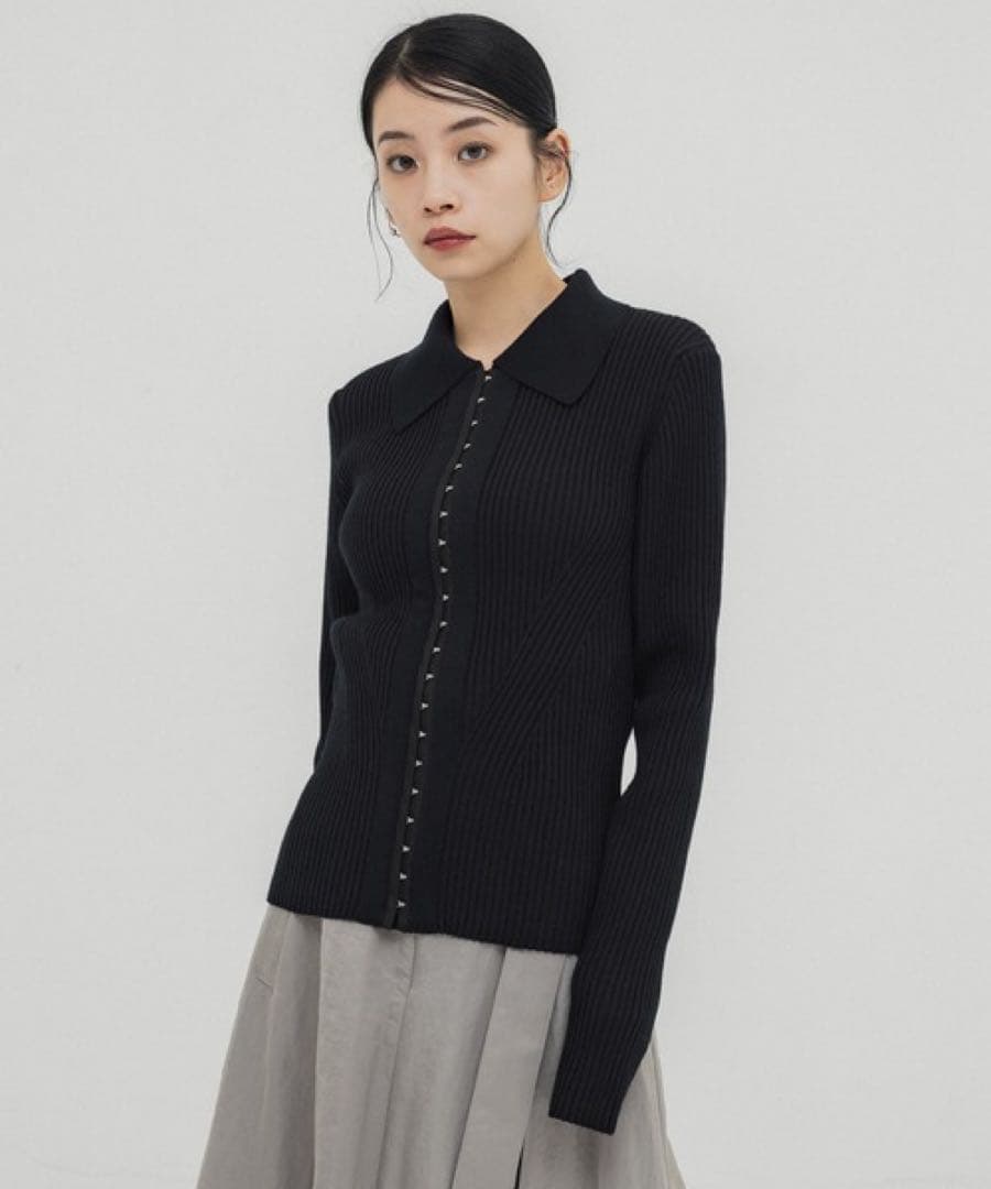 UNITED TOKYO オープンフックリブニット ブラック