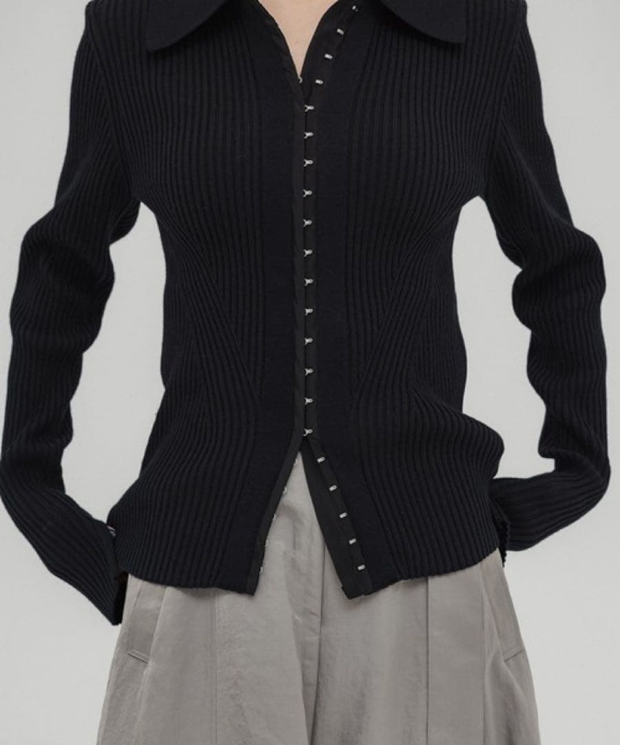 UNITED TOKYO オープンフックリブニット ブラック