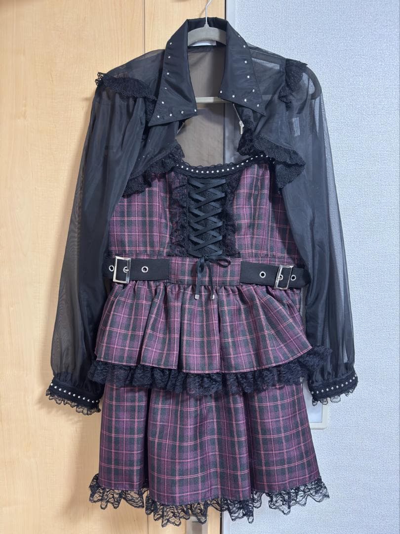 夢展望 スタッズジップシアーボレロレースフリルキャミワンピース