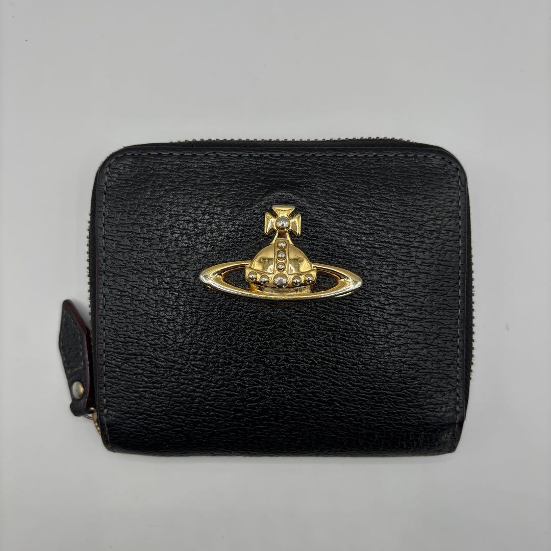 vivienne westwood 二つ折り財布　ラウンドジップ　ブラック　財布