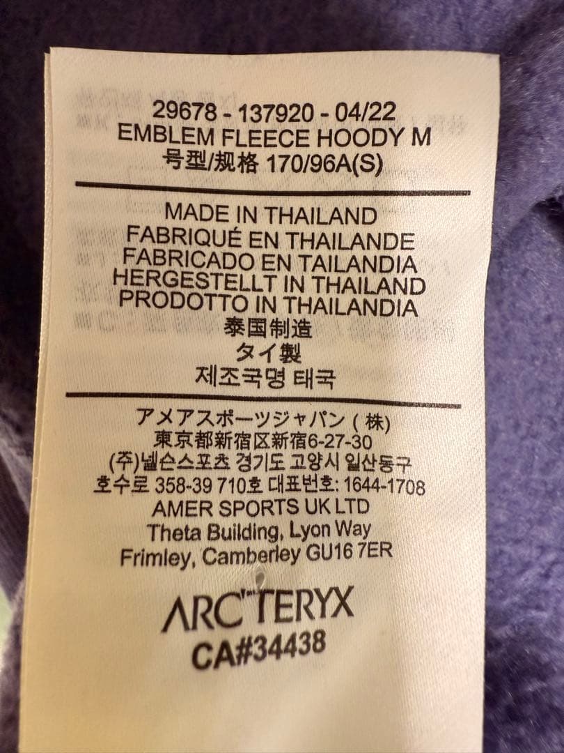 ARC'TERYX Emblem Fleece Hoodyアークテリクスパーカー