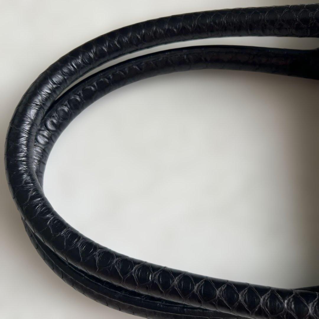 Zagliani ヘビ革 トートバッグ 黒