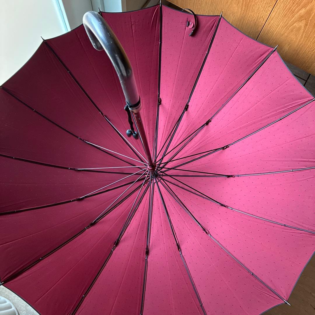 長傘　紳士用　黒にえんじ色ドット 皇室御用達前原光榮商店製 新品未使用