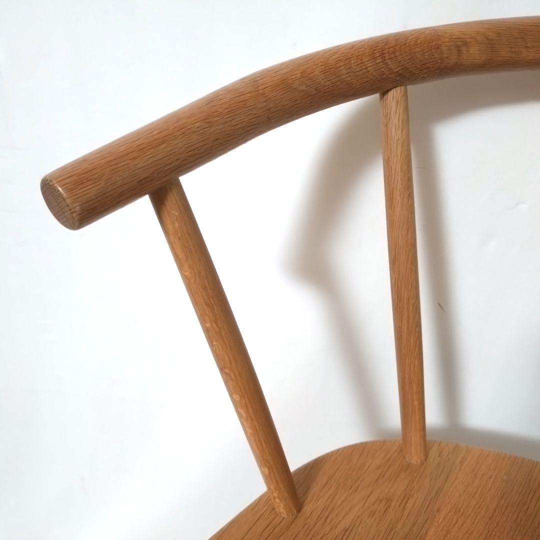 美品　無印良品　アームチェア ①　ダイニングチェア　オーク材　丸脚　送料無料