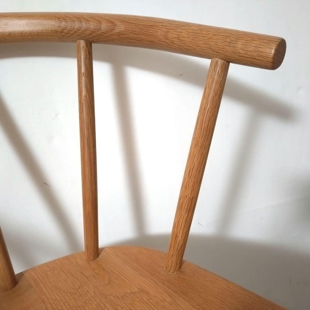 美品　無印良品　アームチェア ①　ダイニングチェア　オーク材　丸脚　送料無料