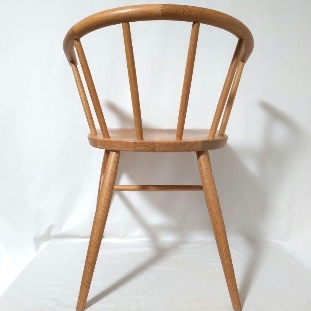 美品　無印良品　アームチェア ①　ダイニングチェア　オーク材　丸脚　送料無料