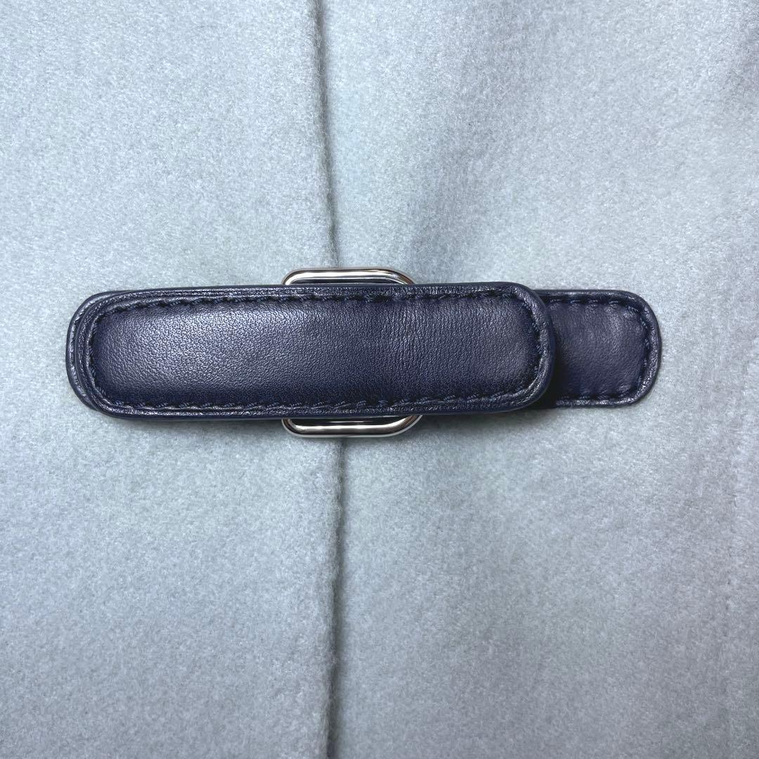 エルメス　レザーベルト　くすみ系グリーングレー　ダブルフェイス　カシミヤコート