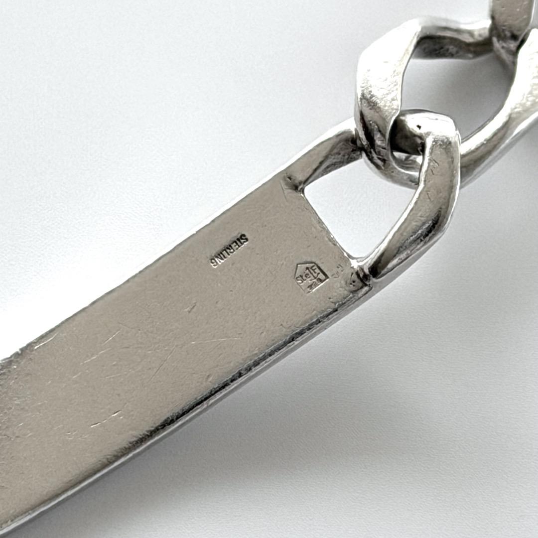 【Vintage】ID チェーンブレスレット シルバー イギリス製 25.3g