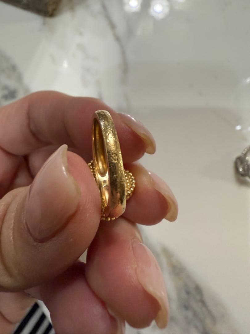 noel　ヴァンクリーフ　マザーオブパール　ゴールドリング　53