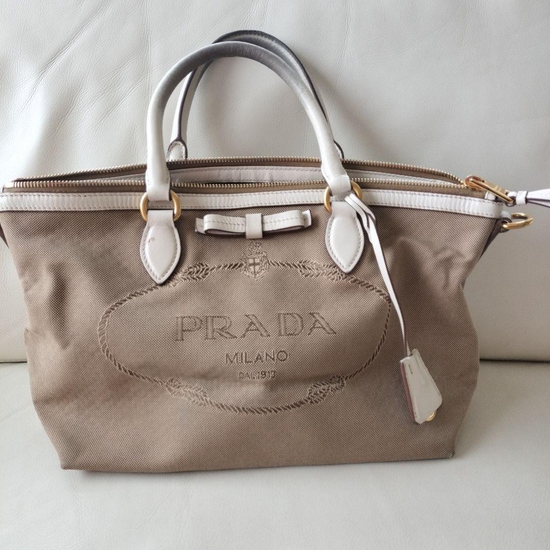 PRADA　プラダ　ロゴジャガード　ハンドバッグ　2WAY