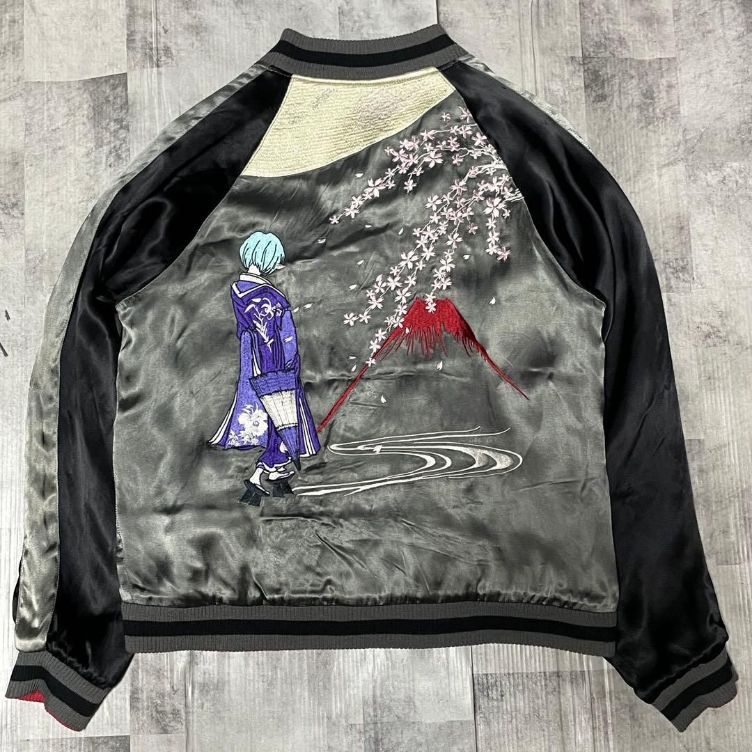 美品　錦　エヴァンゲリオン　スカジャン　リバーシブル　桜　綾波レイ　刺繍　初号機