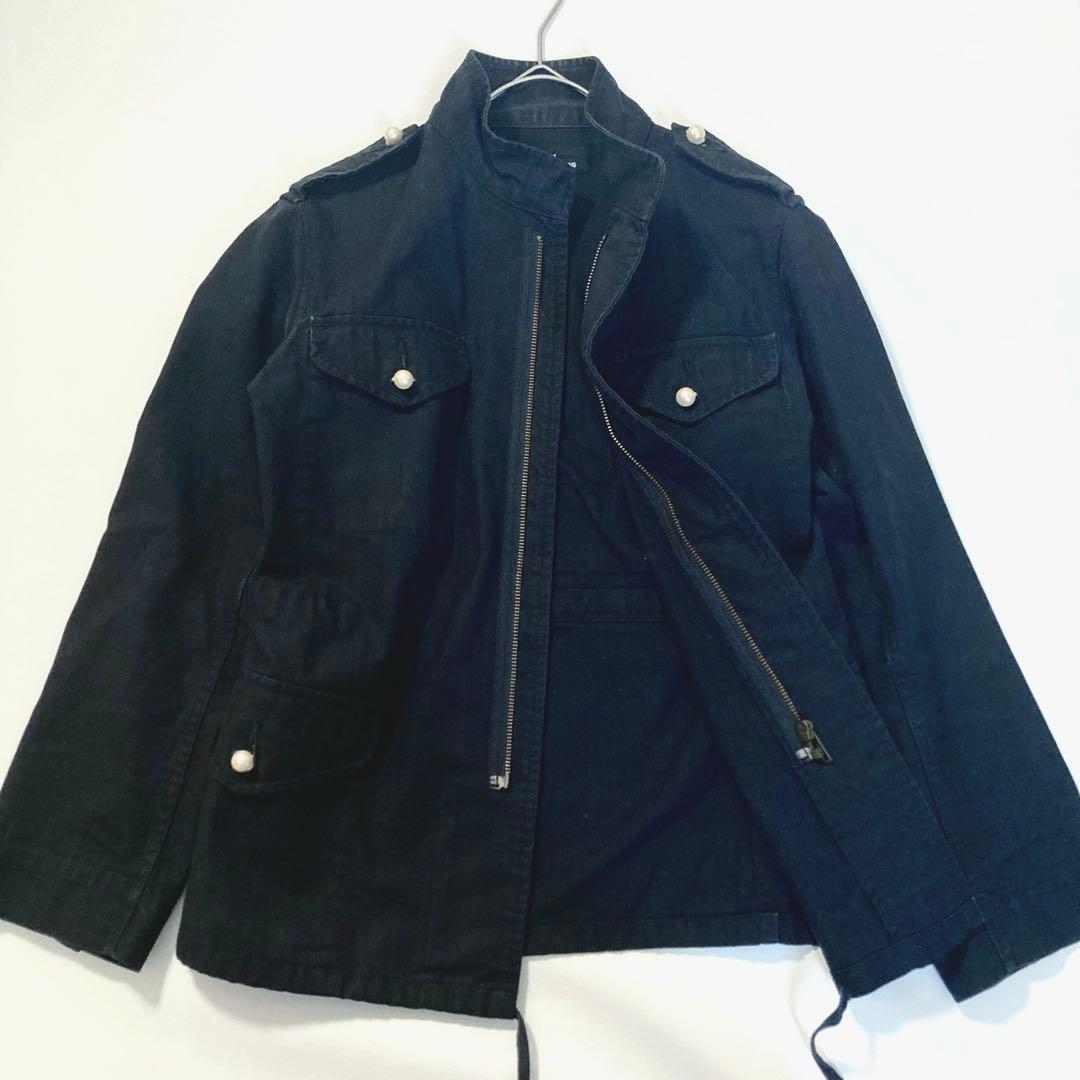 【希少】トリココムデギャルソン　AD2002 パール ミリタリージャケット 黒