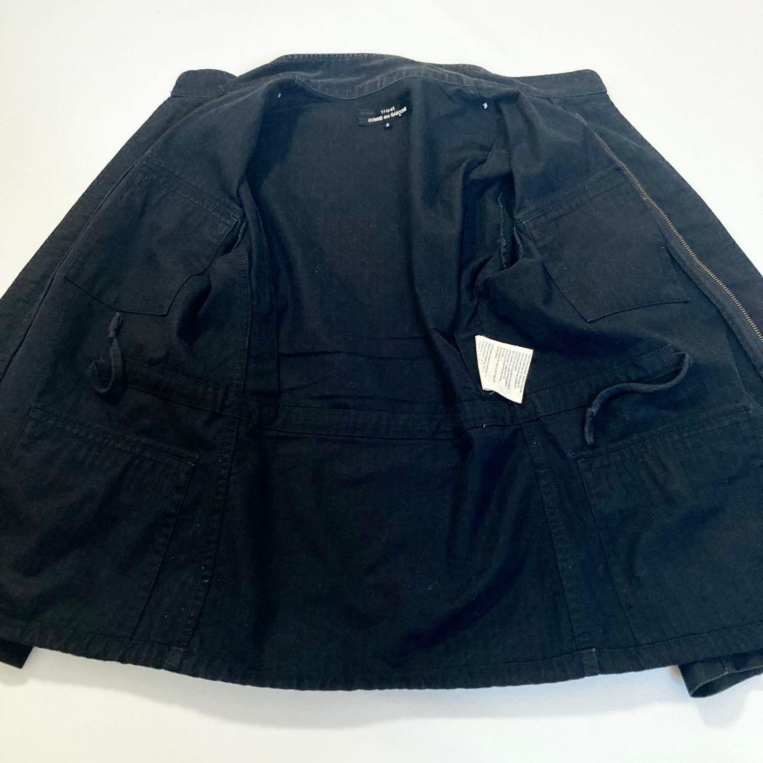 【希少】トリココムデギャルソン　AD2002 パール ミリタリージャケット 黒