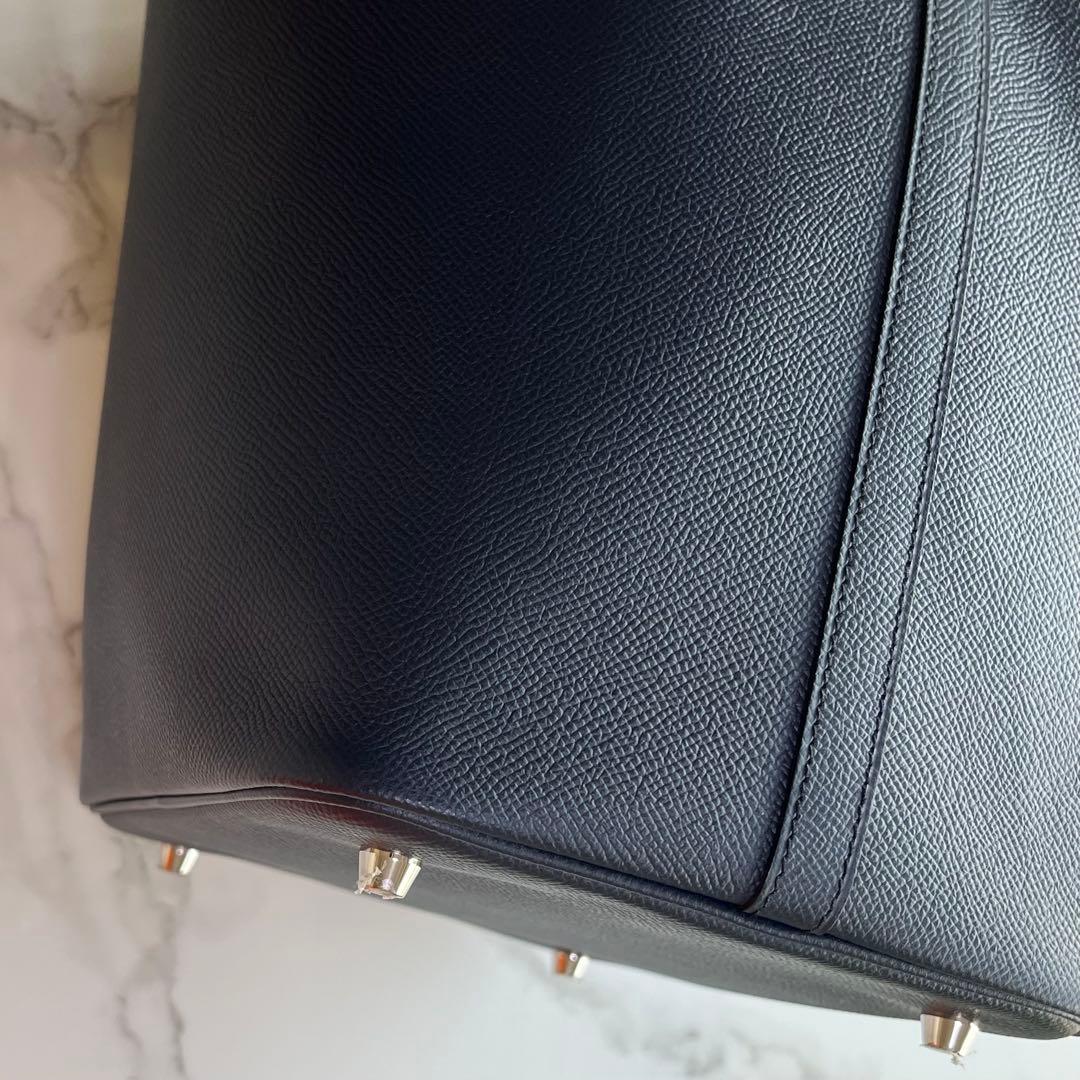 HERMES ピコタン　MM トレサージュ　ダークネイビー　ヴォーエプソン
