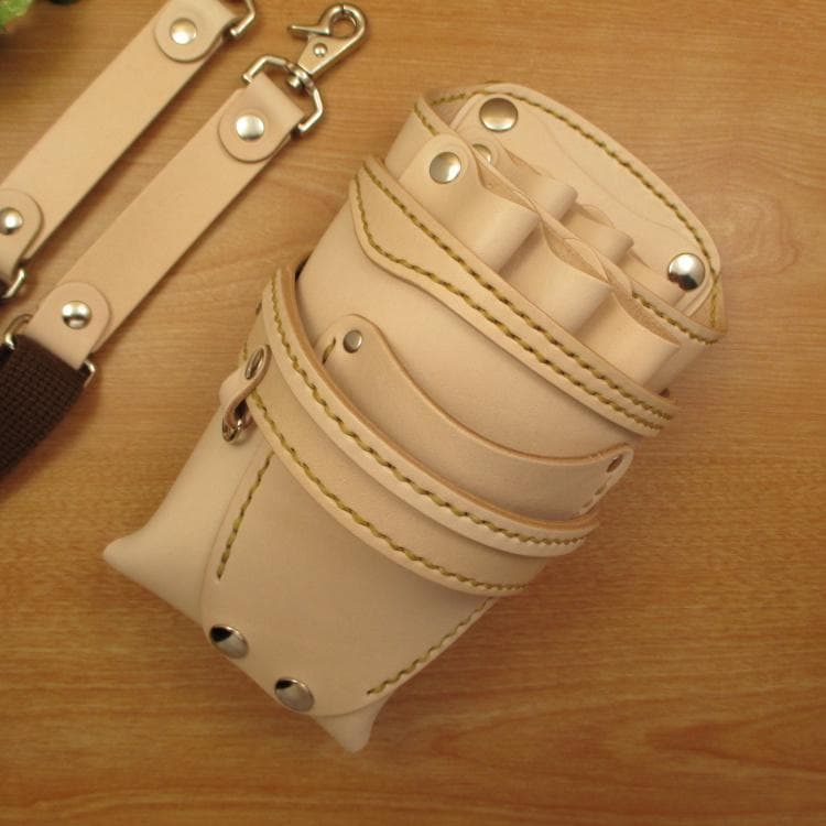 ☆特別価格☆　ヌメ革ナチュラル　６丁差し　 シザーケース　SCY-61/NA5