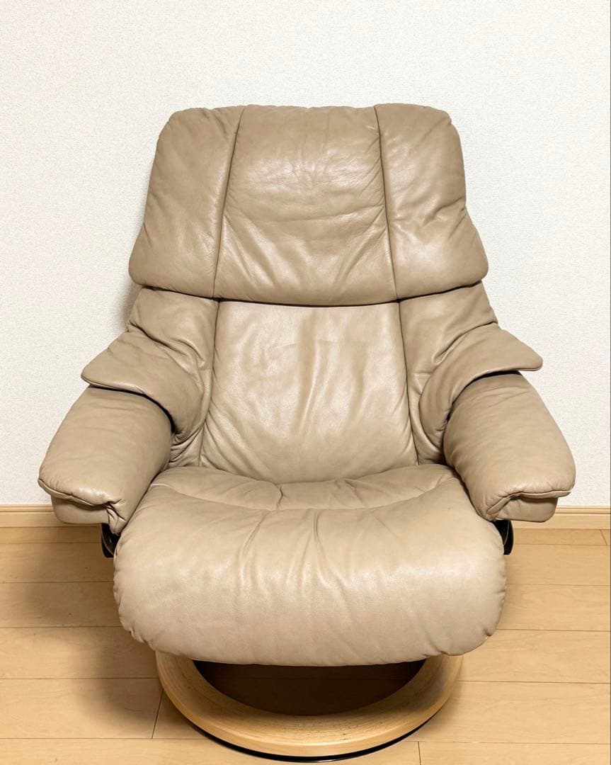 エコーネス ストレスレスチェア　ノルウェー製　本革 オットマン付き