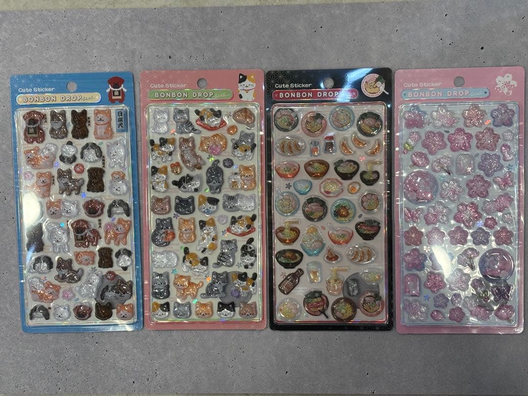 新柄　クーリア　ボンボンドロップシール　和柄　8点セット