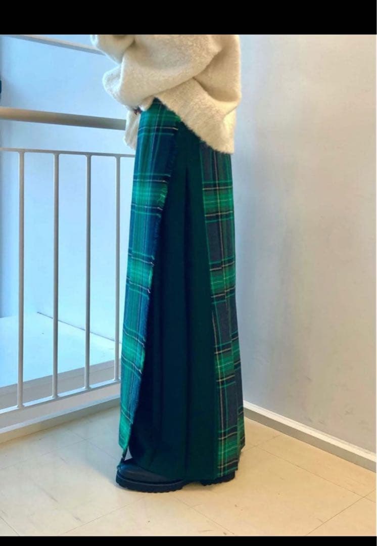 新品同様　O'NEIL of DUBLIN コンビ マキシ キルトスカート