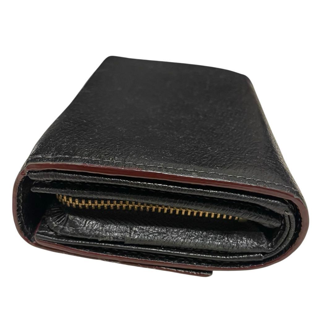 Vivienne Westwood 三つ折り財布 黒 レザー オーブ　ロゴ付き