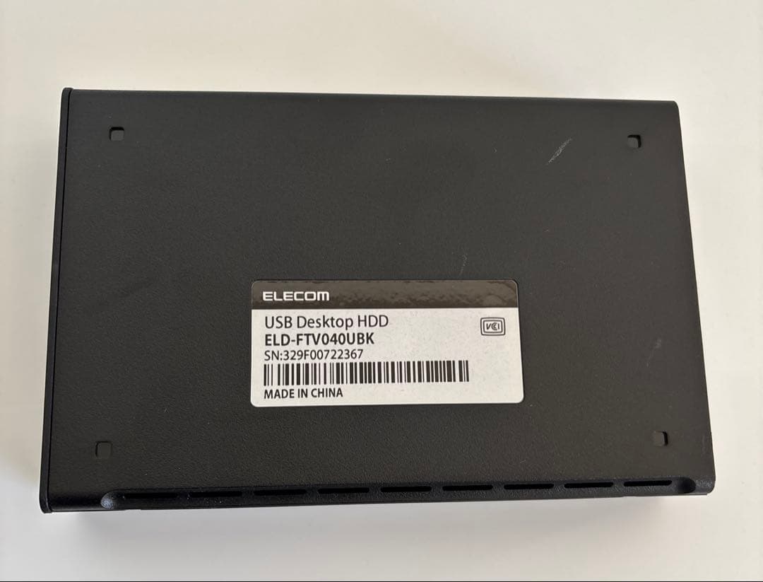 ELECOM 外付けハードディスク ELD-FTV040UBK