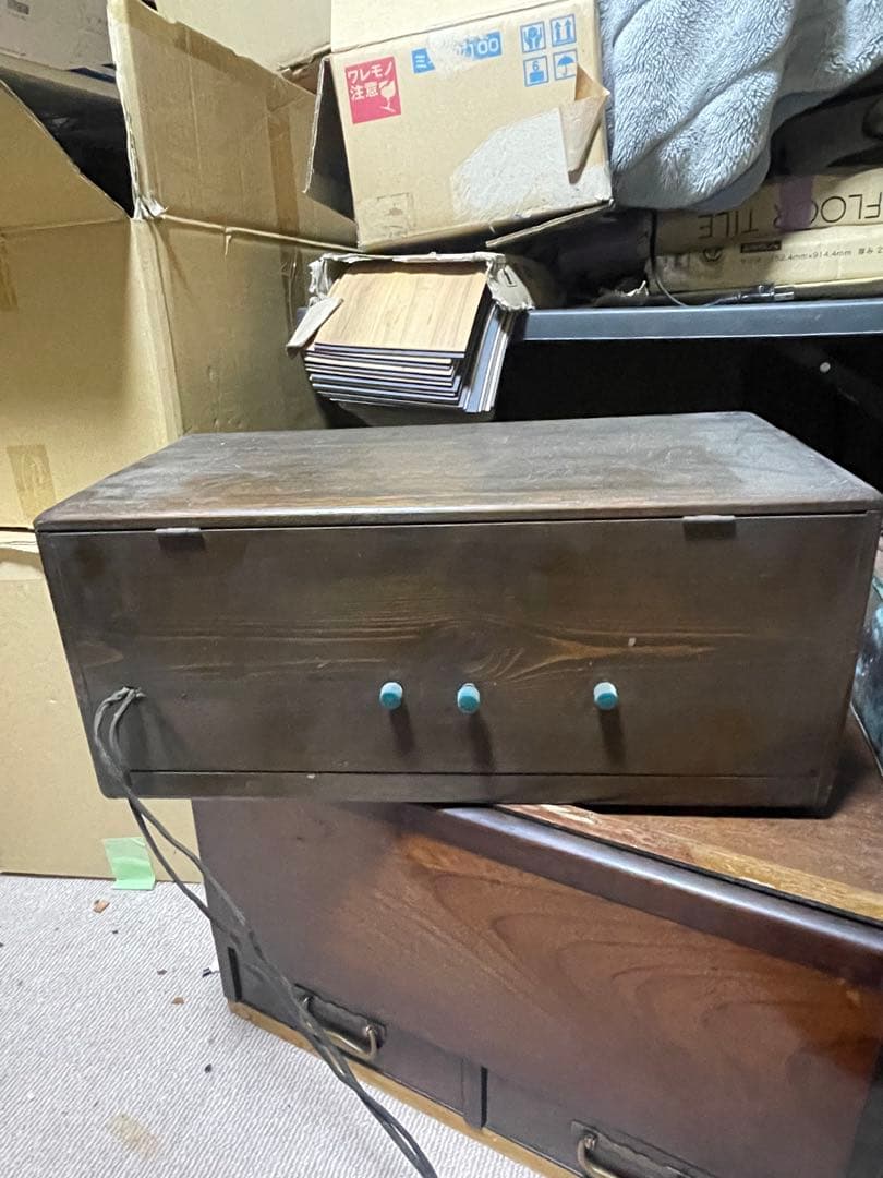 戦前 真空管ラジオ 青島無線工業系 木製キャビネット 彫刻 AM受信 資料的価値