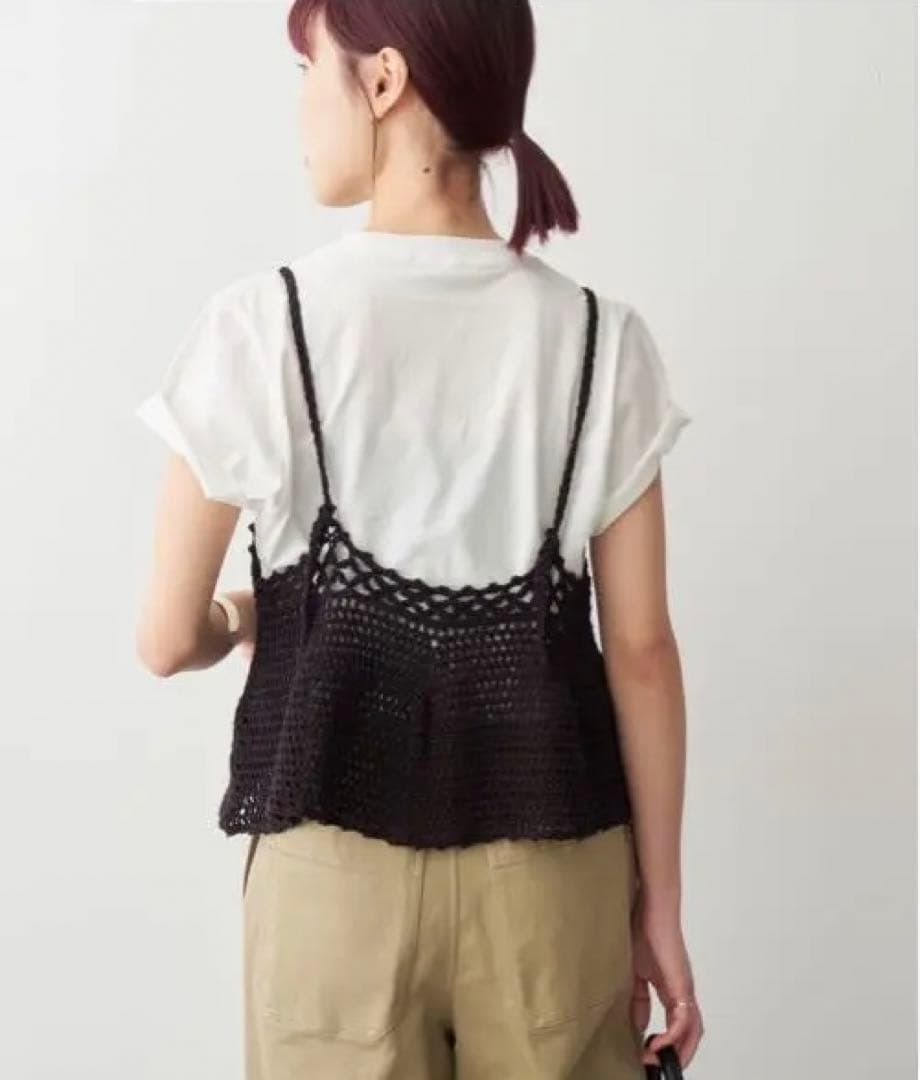 YH⭐︎　クロシェニットキャミソール　スピック