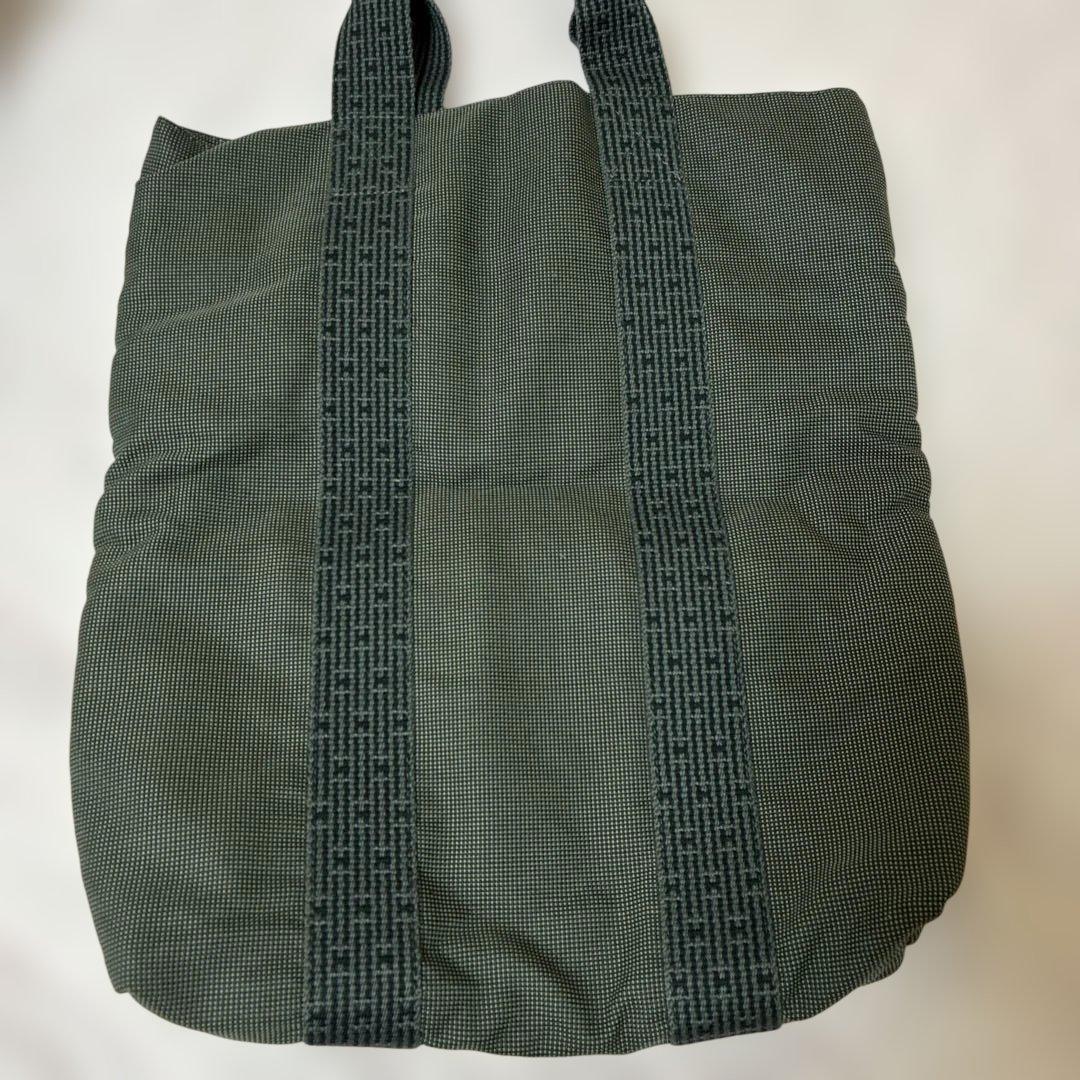 HERMES グレー チェック柄 トートバッグ