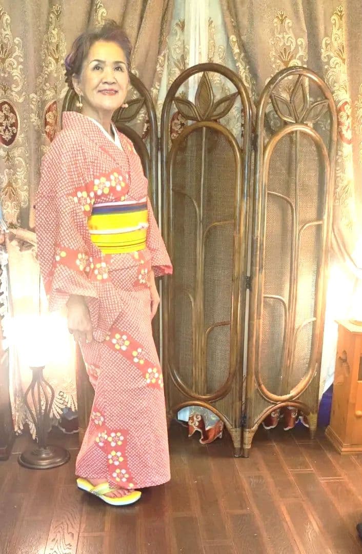 【千寿】/アンティークピンクの可愛い絞り浴衣帯付き