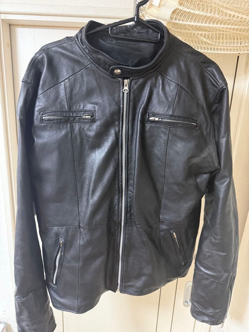 本革 シングル ライダース ジャケット XL 42