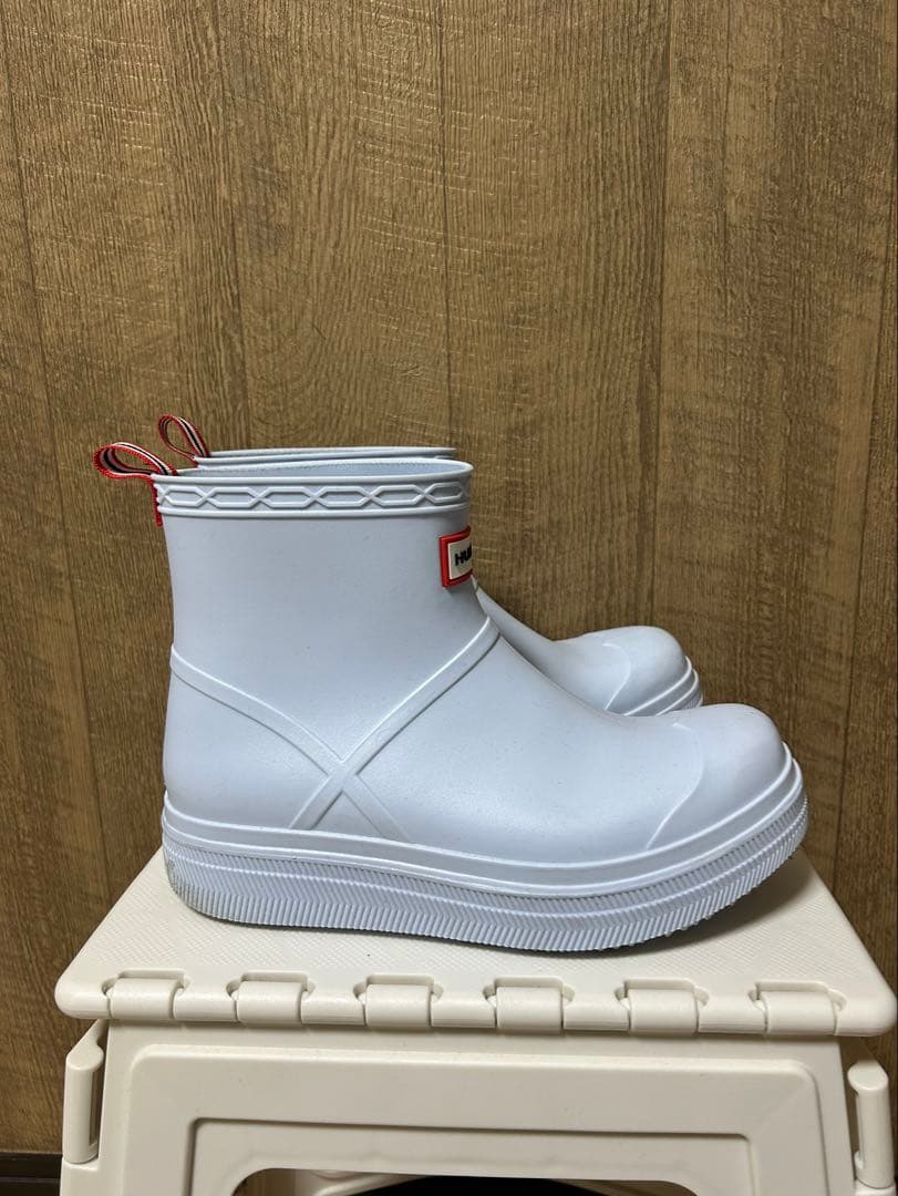 HUNTER ライトブルー ショートレインブーツ