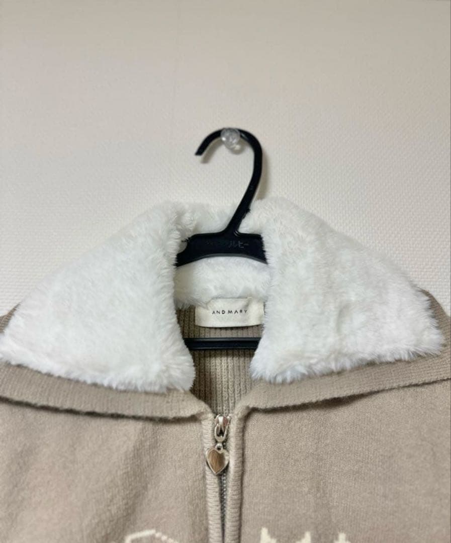 トップス andmary Mary logo zip tops