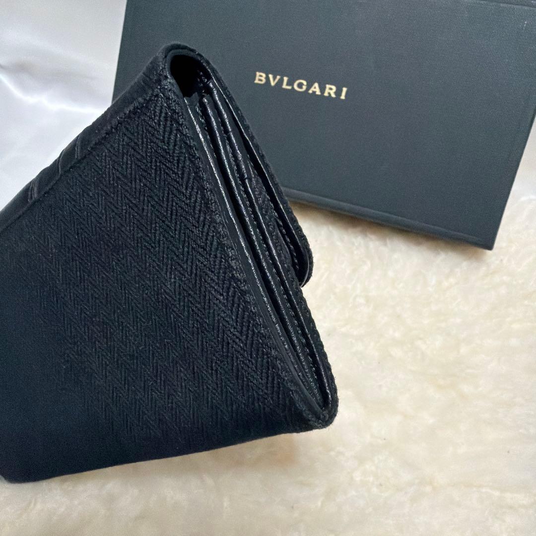 ブルガリ　BVLGARI　小銭入れ付長財布　ビーゼロワン　キャンバス×レザー
