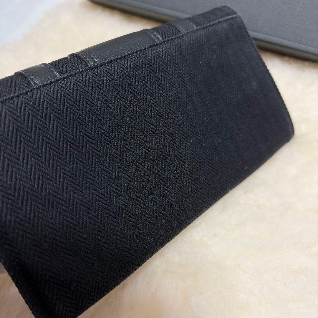 ブルガリ　BVLGARI　小銭入れ付長財布　ビーゼロワン　キャンバス×レザー