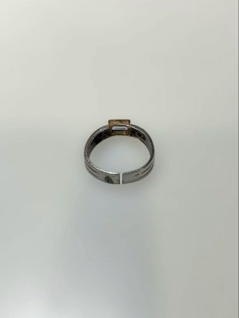 【訳あり】プラチナリング　石付き　Pt900 K18 コンビ　ヴィンテージ