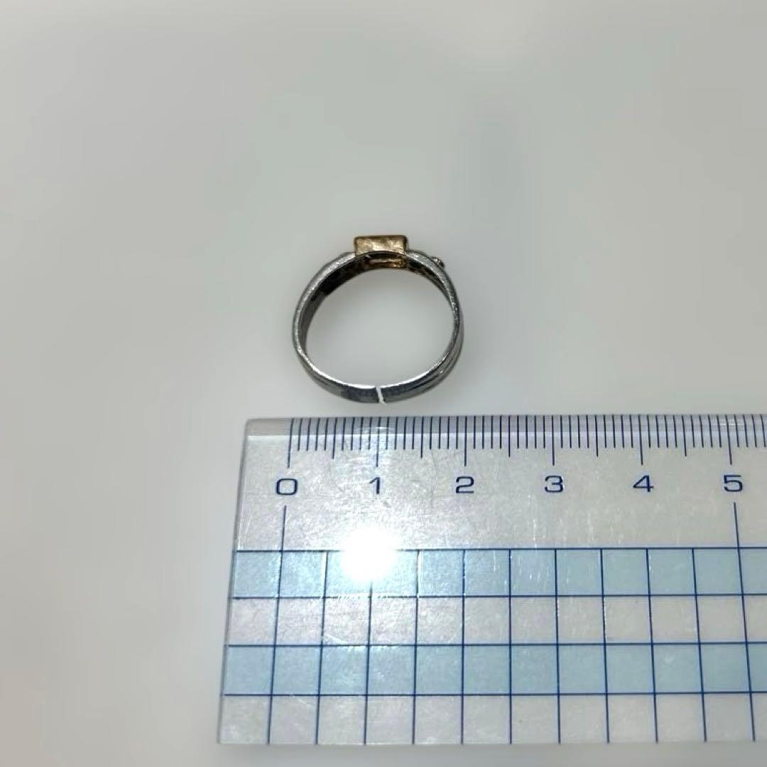 【訳あり】プラチナリング　石付き　Pt900 K18 コンビ　ヴィンテージ