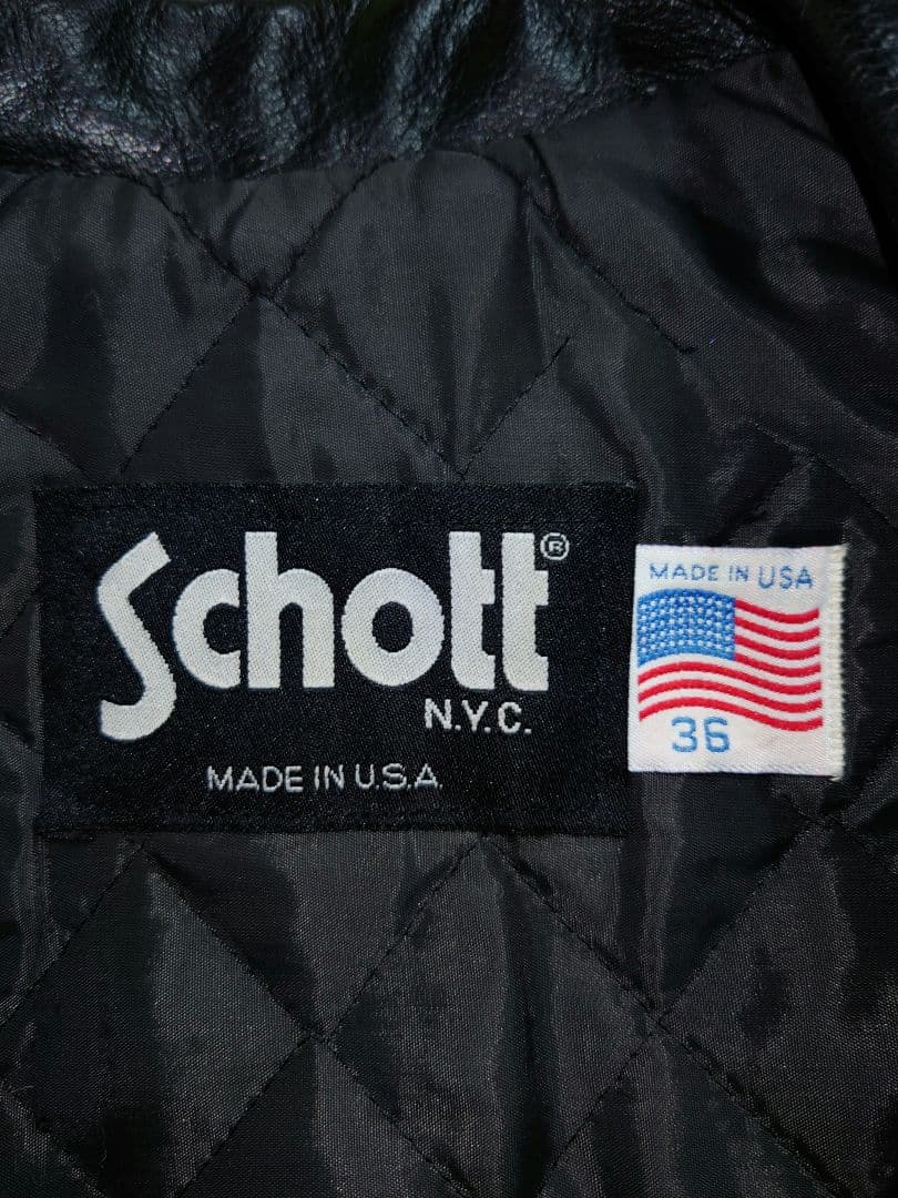 USA製 SCHOTT NYC. Dポケット シングル ライダースジャケット