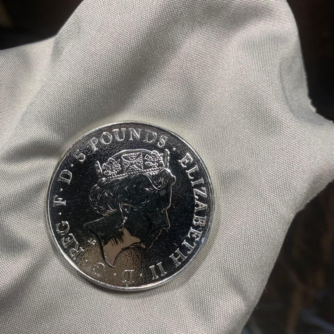 S5 純銀貨 2オンス クイーンズビースト　2016 ライオン・イングランド