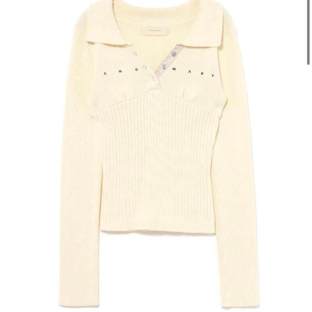 正規品 andmary lindsay logo tops ivory
