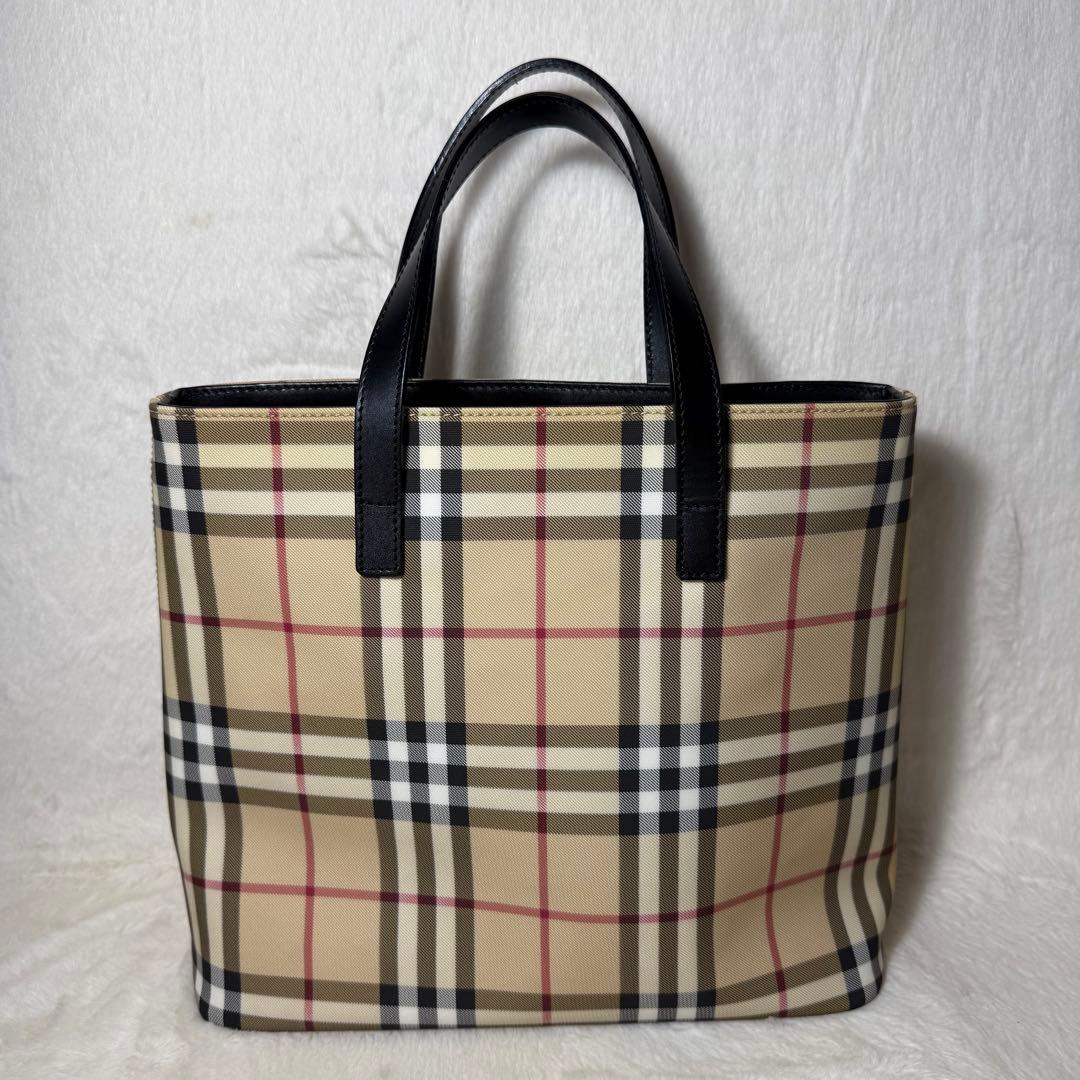 極美品　バーバリーロンドン　トートバッグ　ハンドバッグ　ノバチェック　PVC