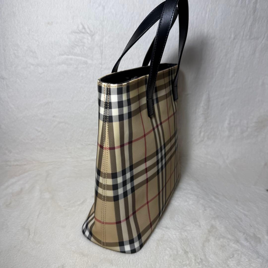 極美品　バーバリーロンドン　トートバッグ　ハンドバッグ　ノバチェック　PVC