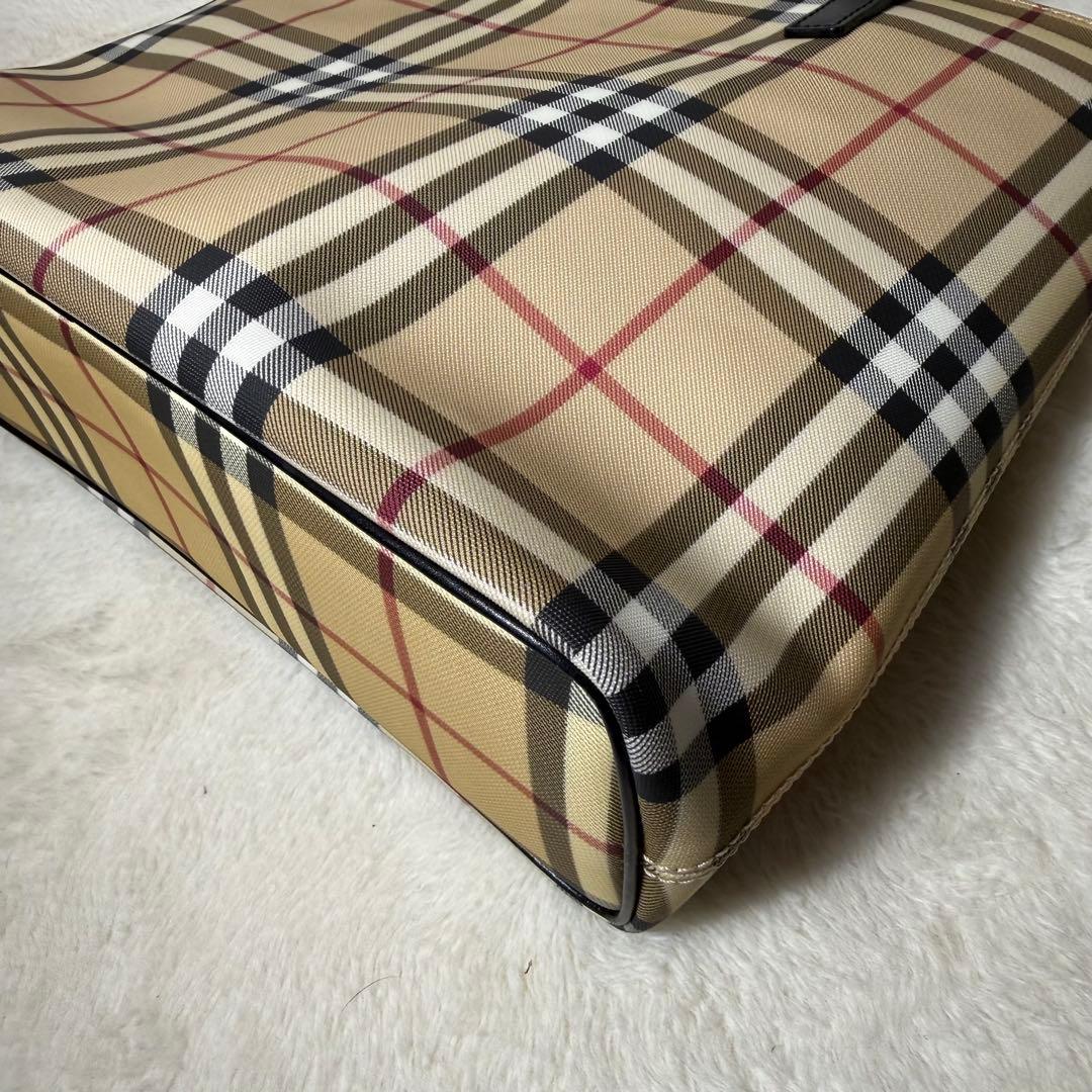 極美品　バーバリーロンドン　トートバッグ　ハンドバッグ　ノバチェック　PVC