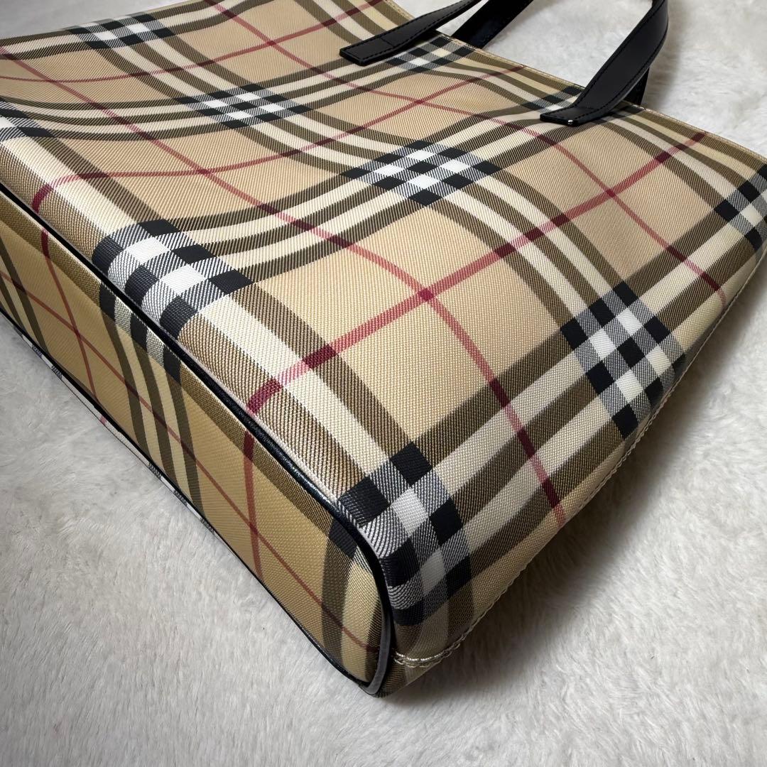極美品　バーバリーロンドン　トートバッグ　ハンドバッグ　ノバチェック　PVC