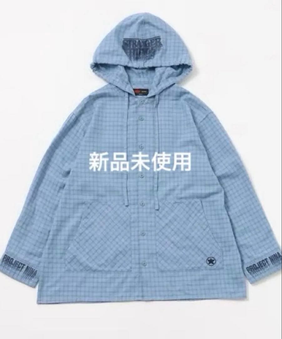 【新品未使用】ニコアンド　ストレンジャーシングス　コラボチェックフードシャツ