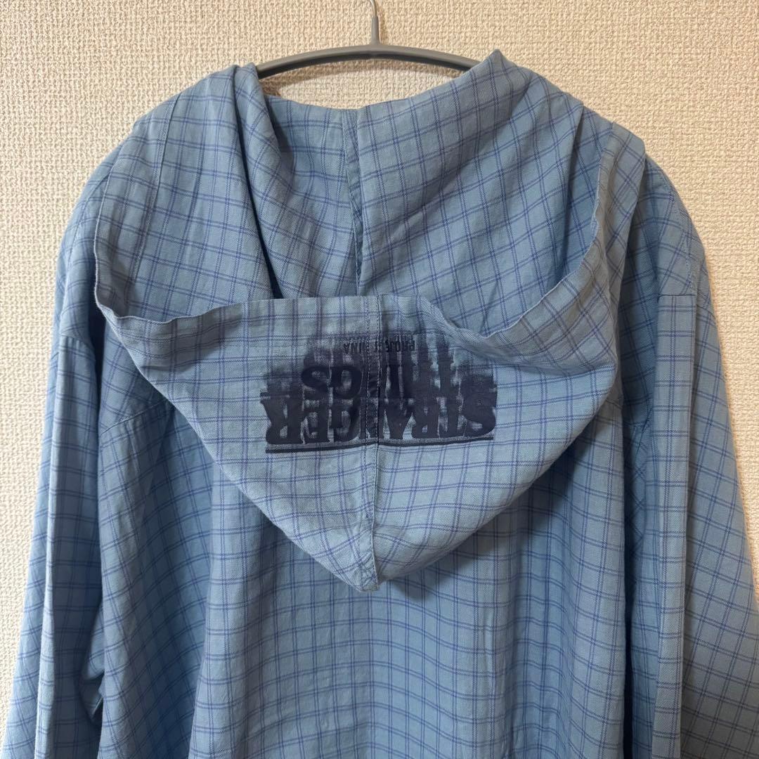 【新品未使用】ニコアンド　ストレンジャーシングス　コラボチェックフードシャツ