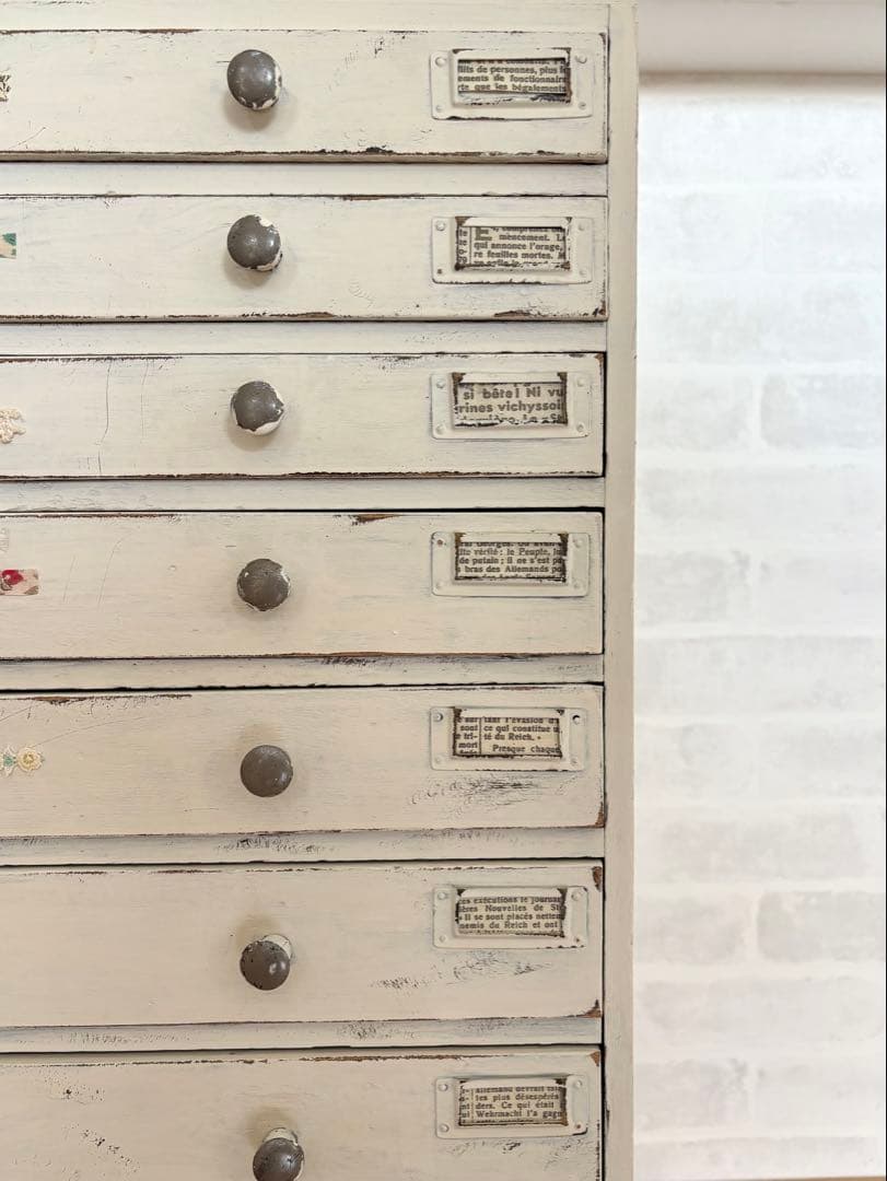 昭和レトロ ホワイト小引出し10段