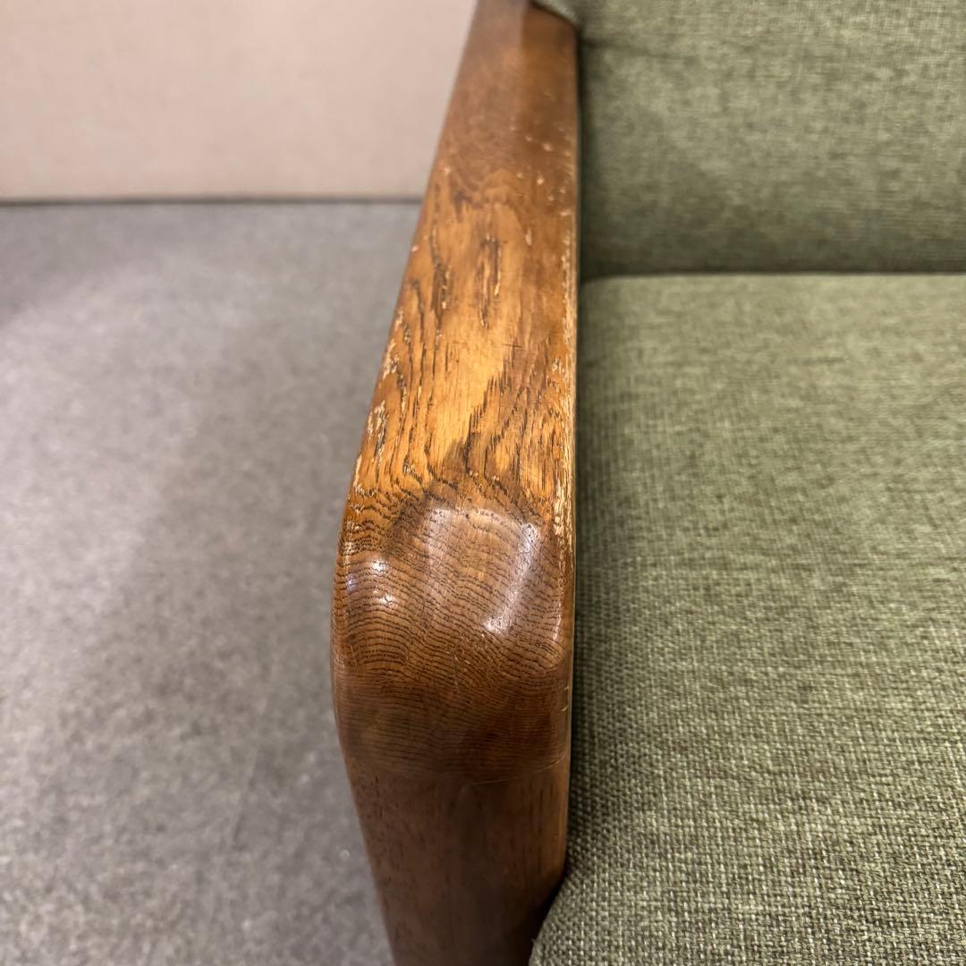 オールドカリモク パネルアーム 1人掛けソファ ①